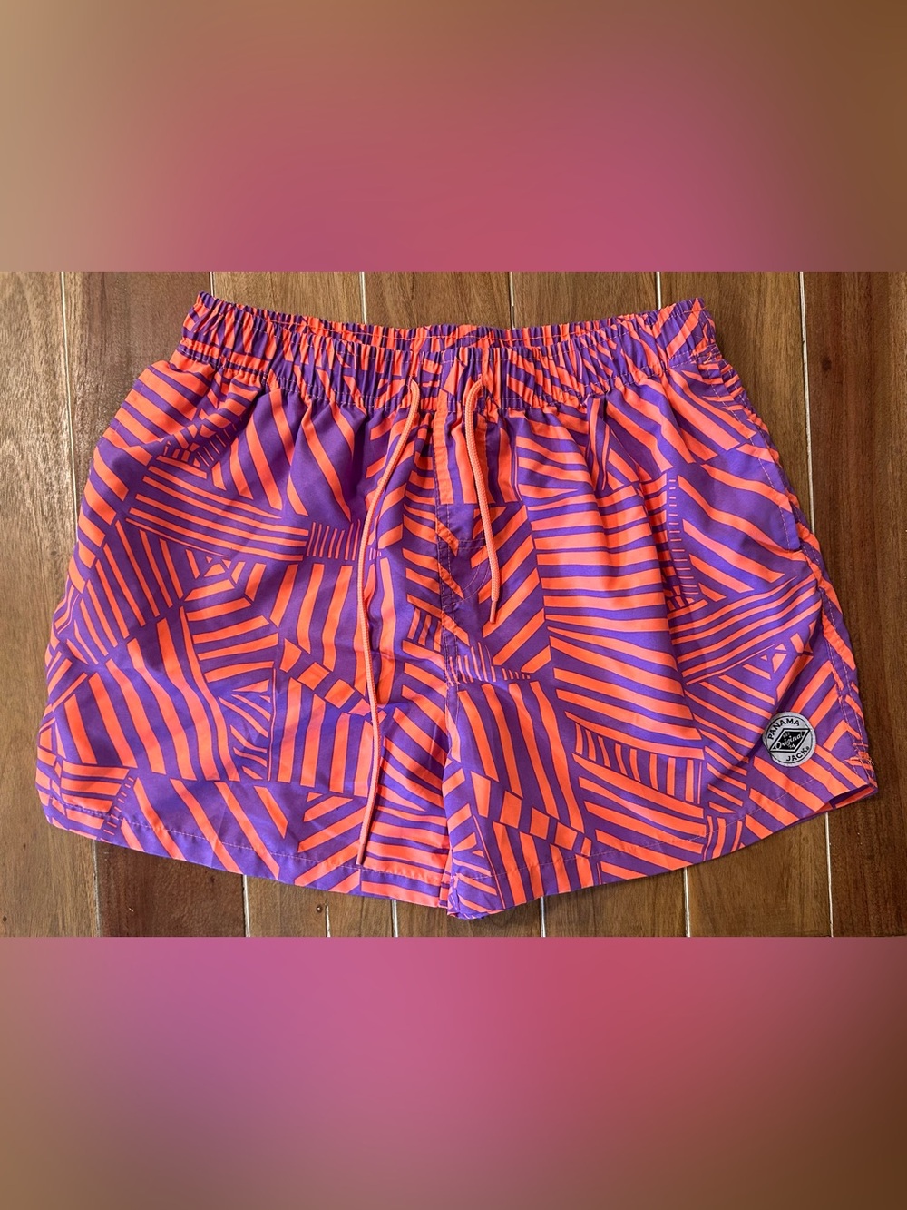 Purple & Orange PANAMA JACK swim shorts. Medium.